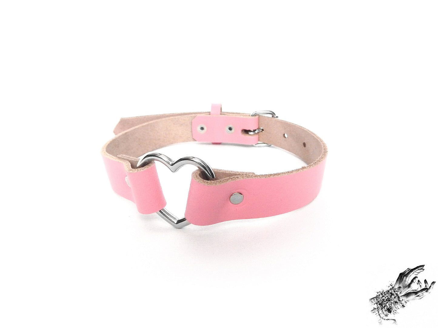 Pink Heart Ring Choker - 8th Sin