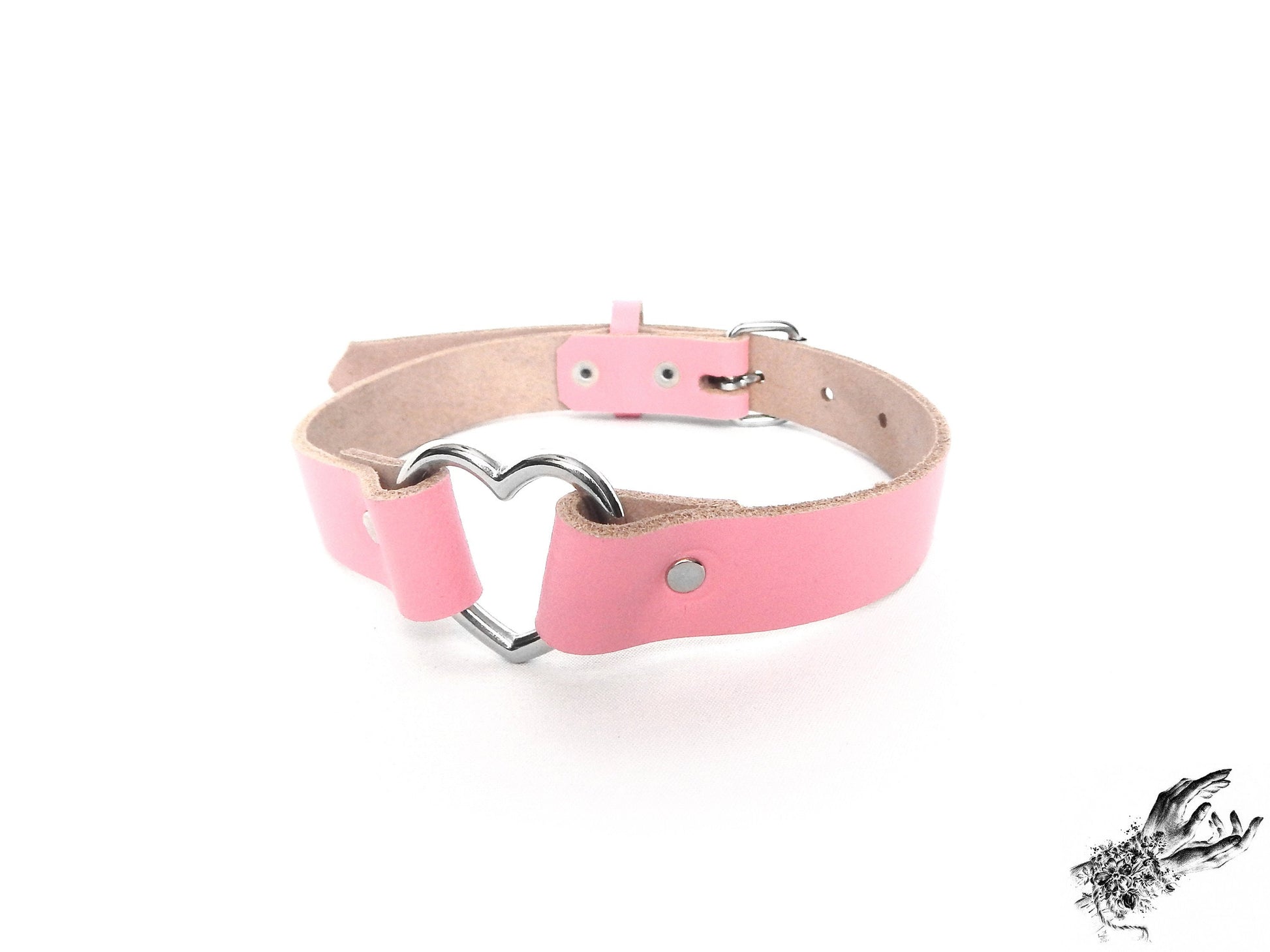 Pink Heart Ring Choker - 8th Sin