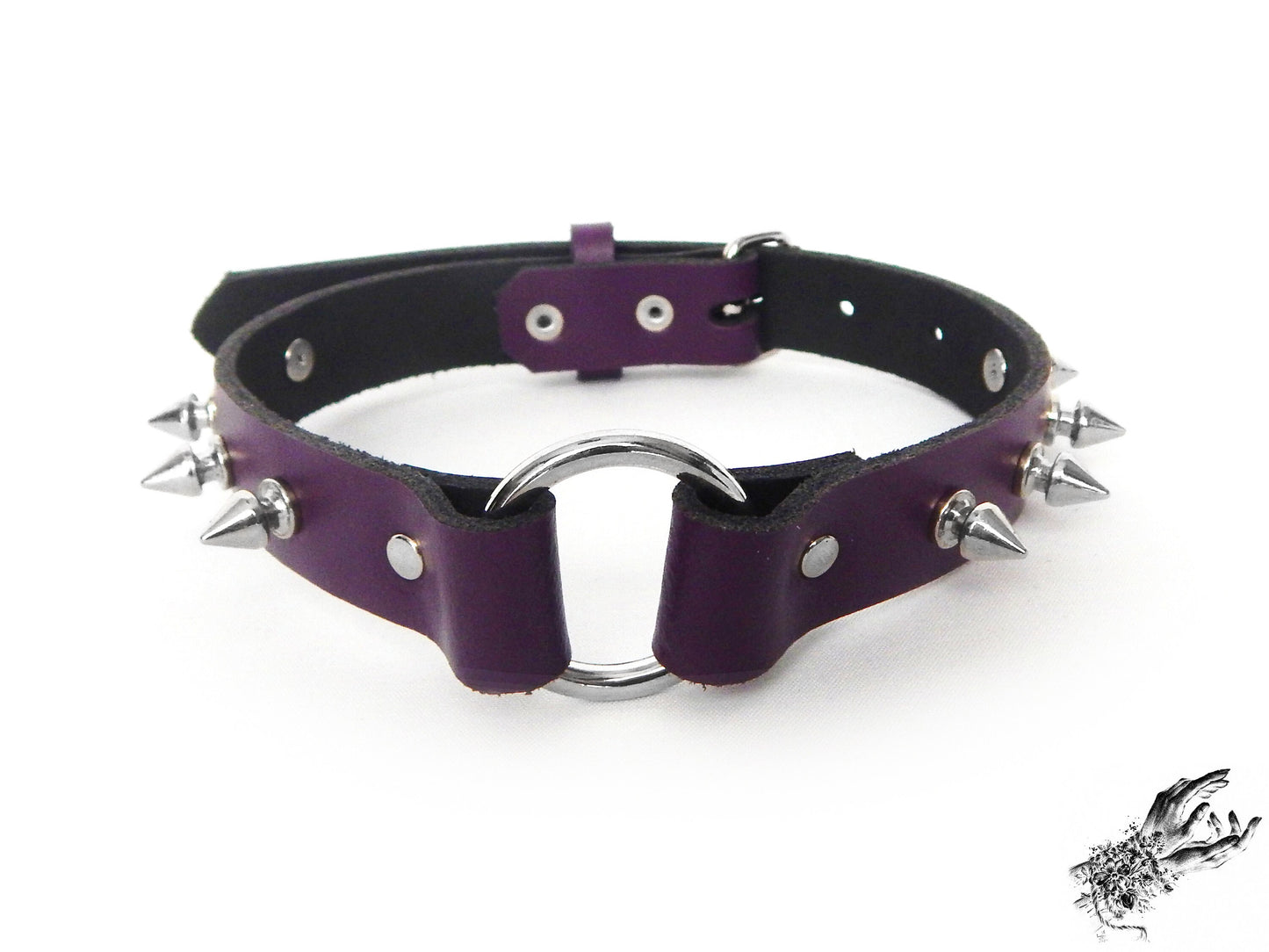 Purple Studded O Ring Choker