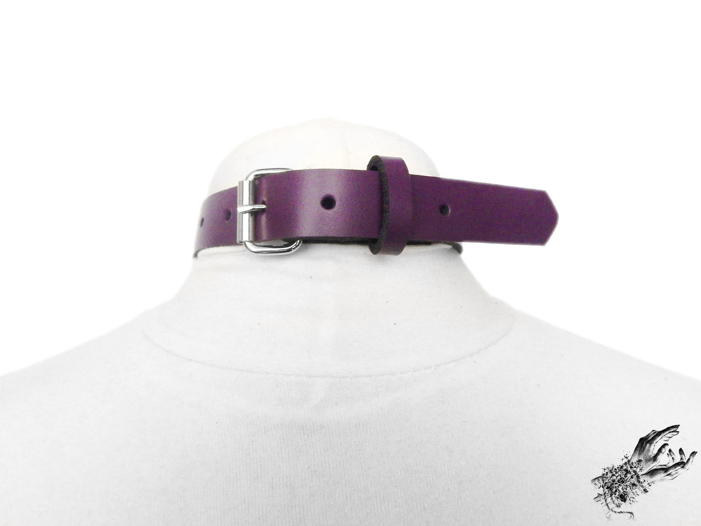 Purple Heart Padlock Choker with Key