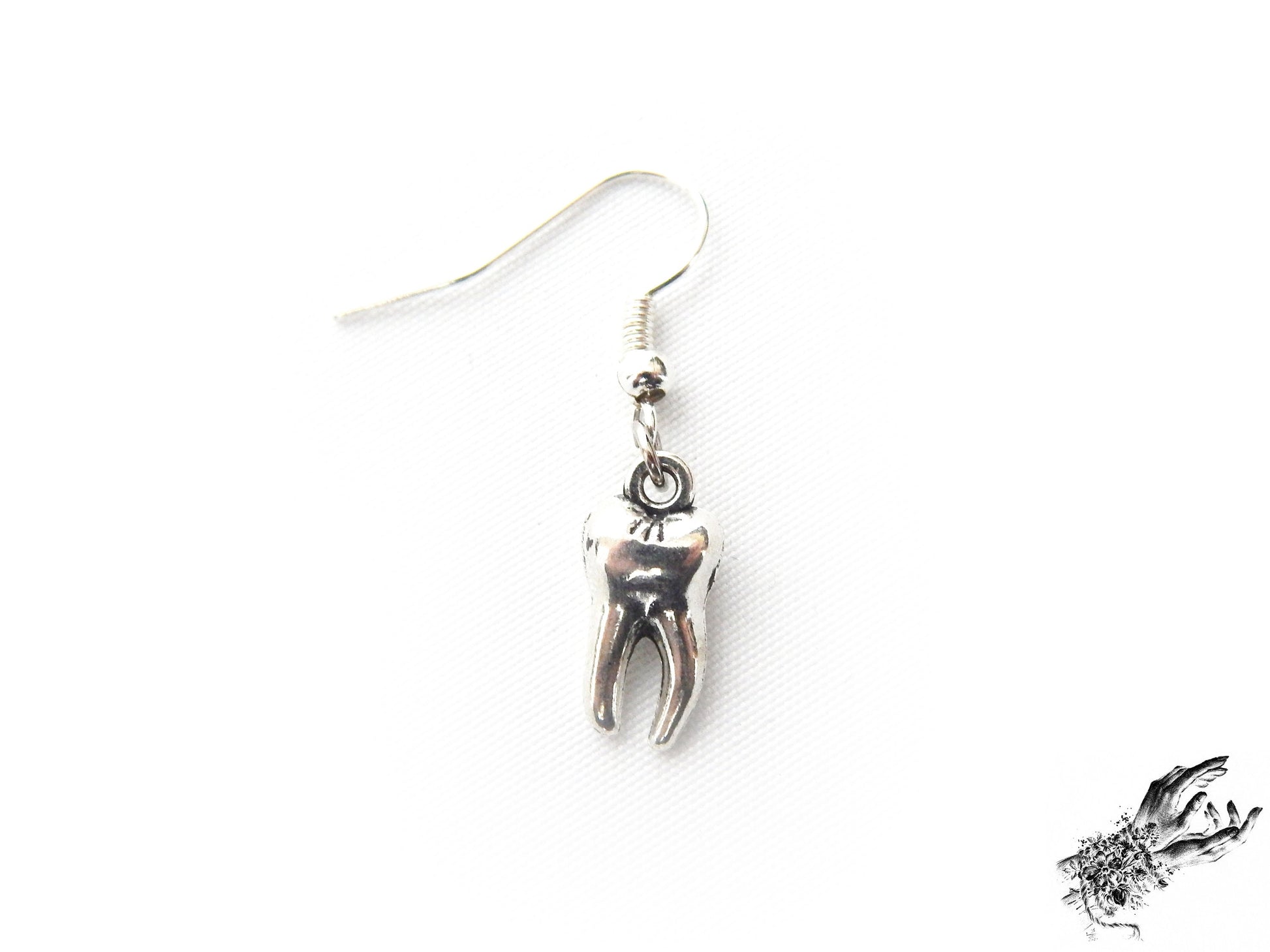 Antique Silver Teeth Earrings - 8th Sin