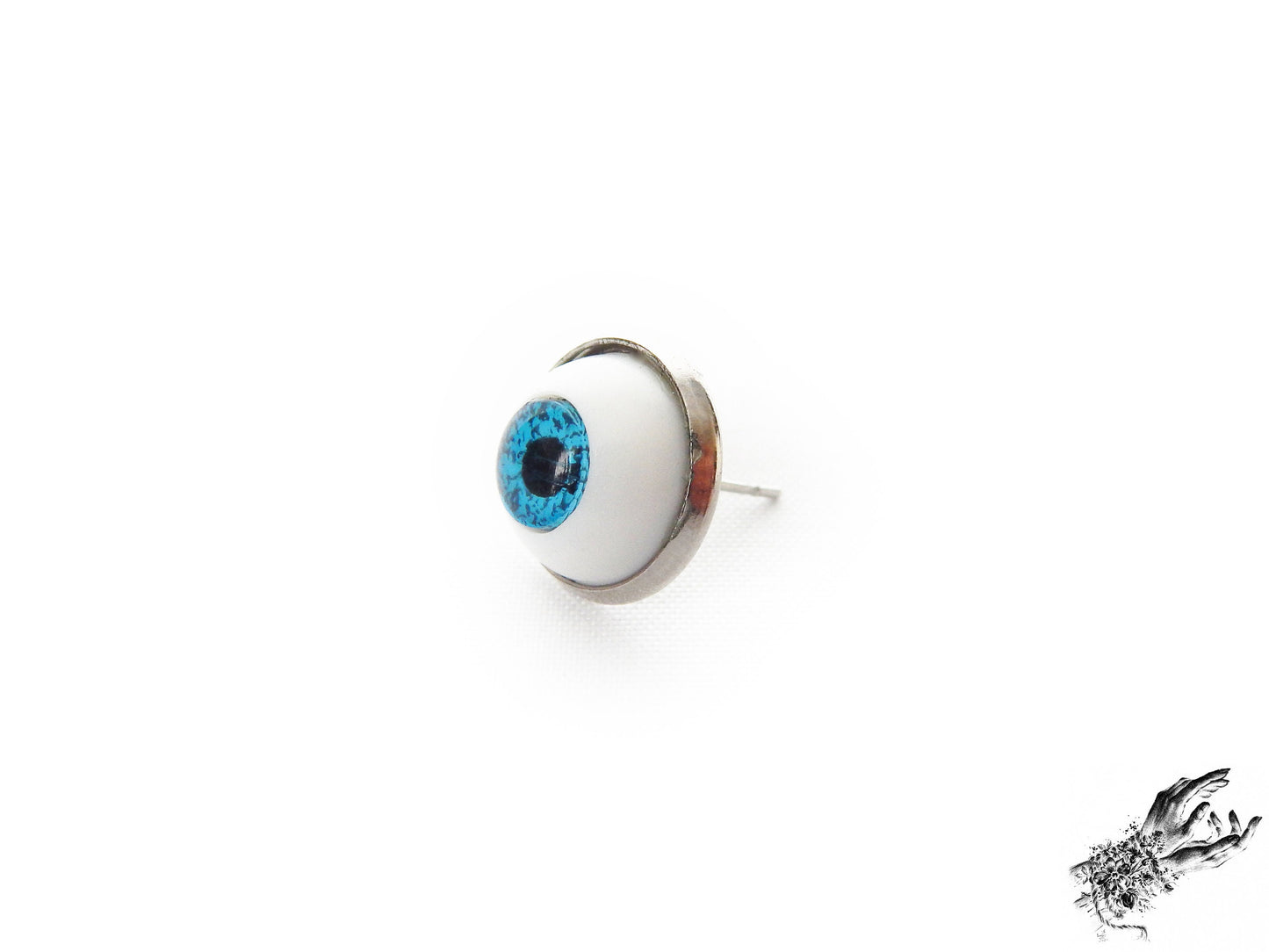 Antique Silver Eyeball Stud Earrings