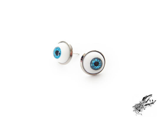 Antique Silver Eyeball Stud Earrings