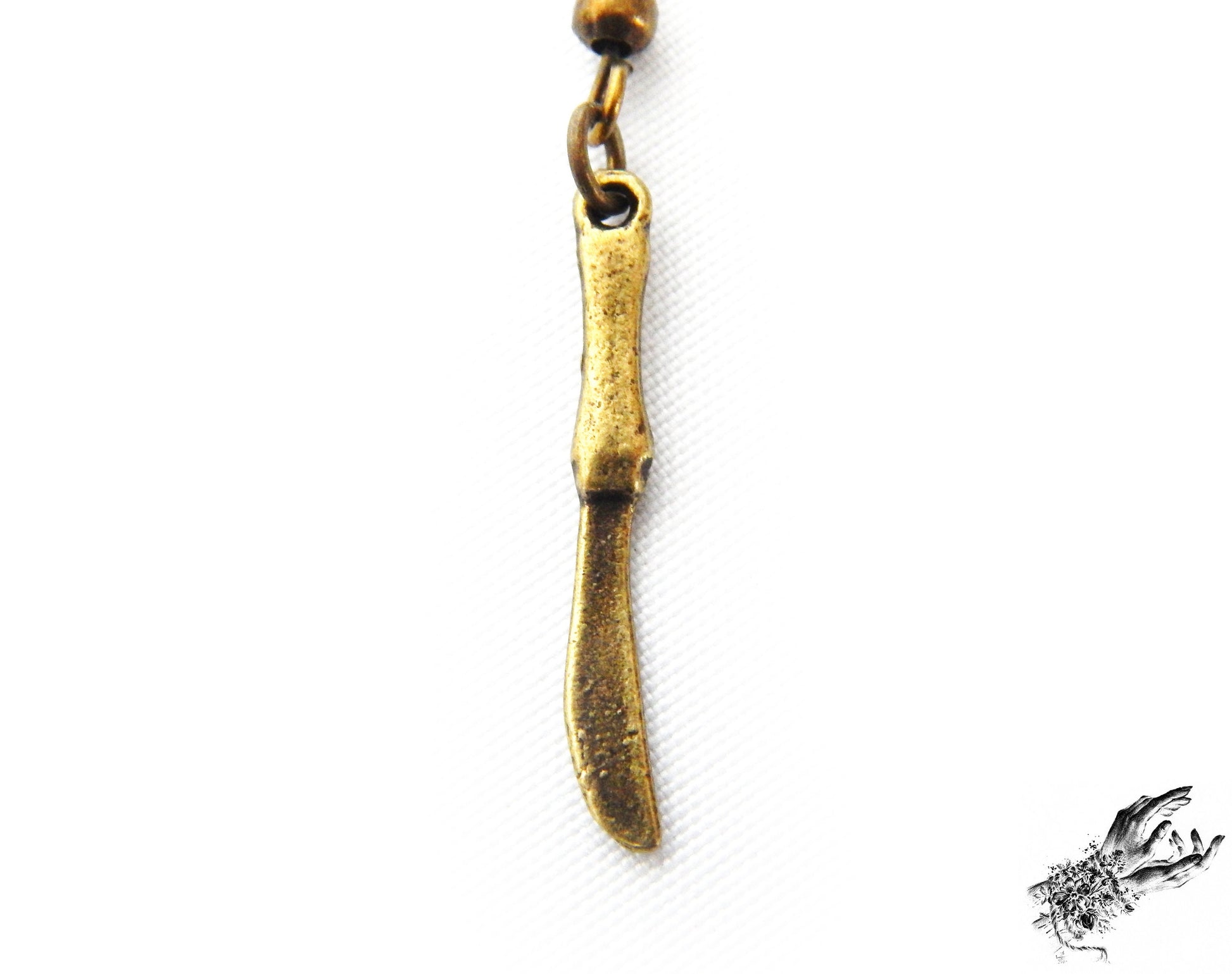 Antique Bronze Cutlery Earrings - 8th Sin