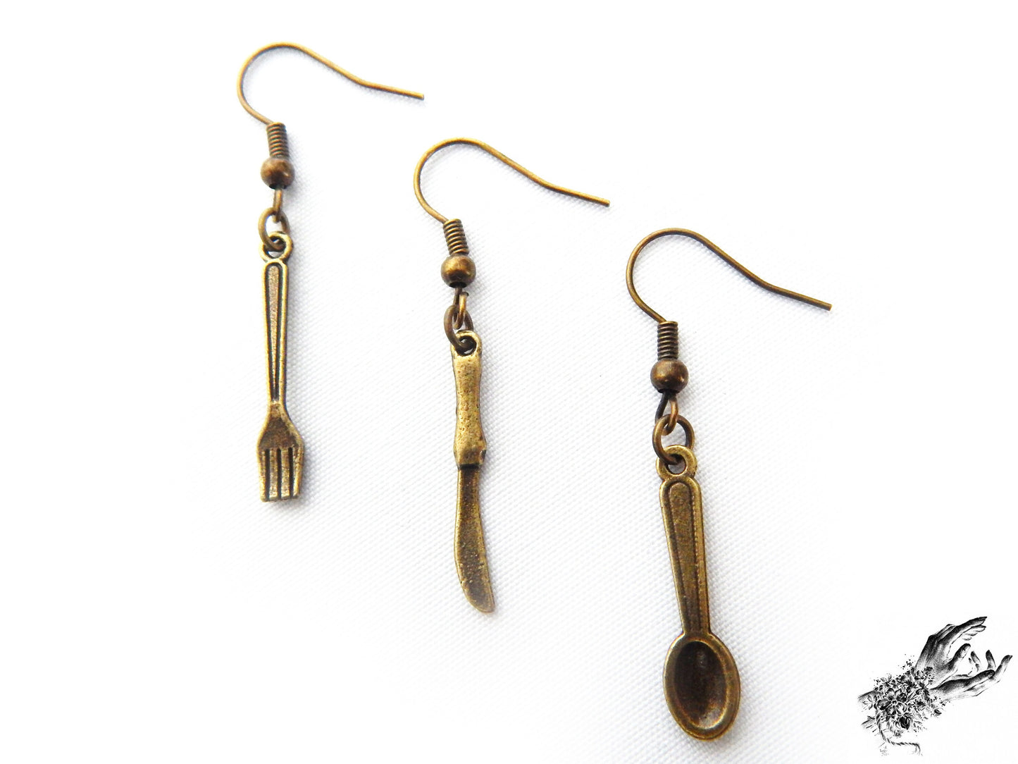 Antique Bronze Cutlery Earrings