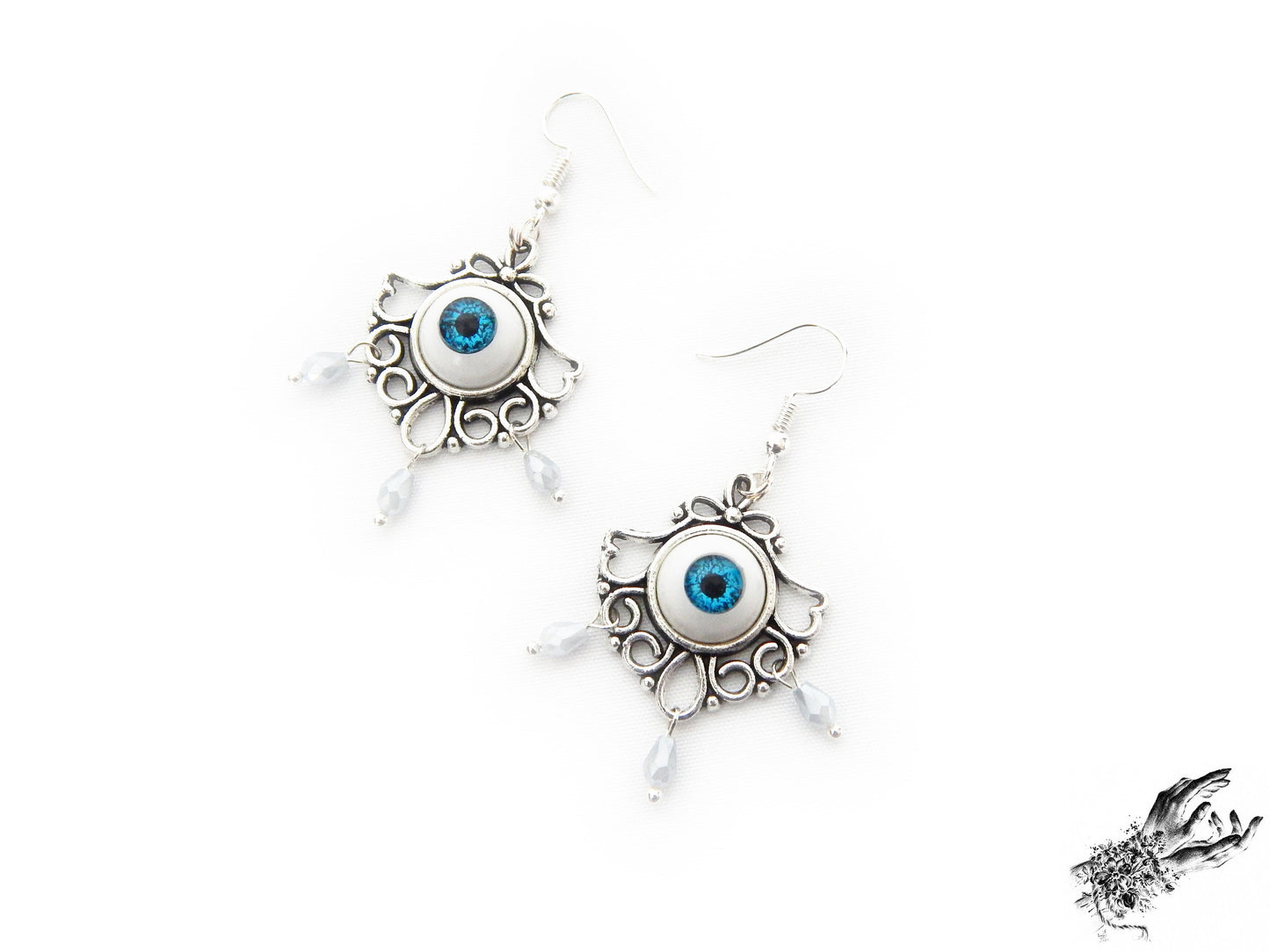 Antique Silver Tears of Persephone Earrings - 8th Sin