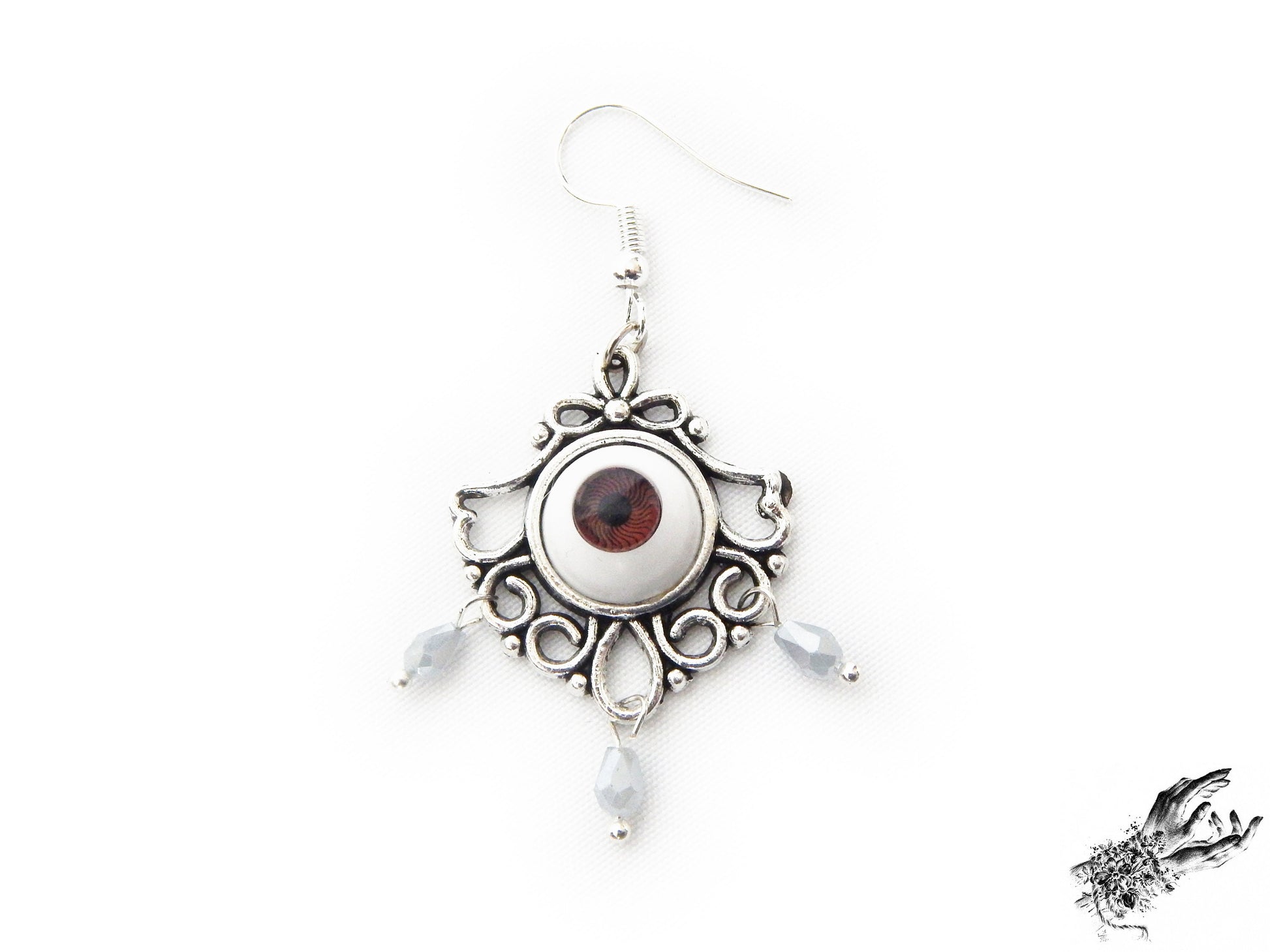 Antique Silver Tears of Persephone Earrings - 8th Sin
