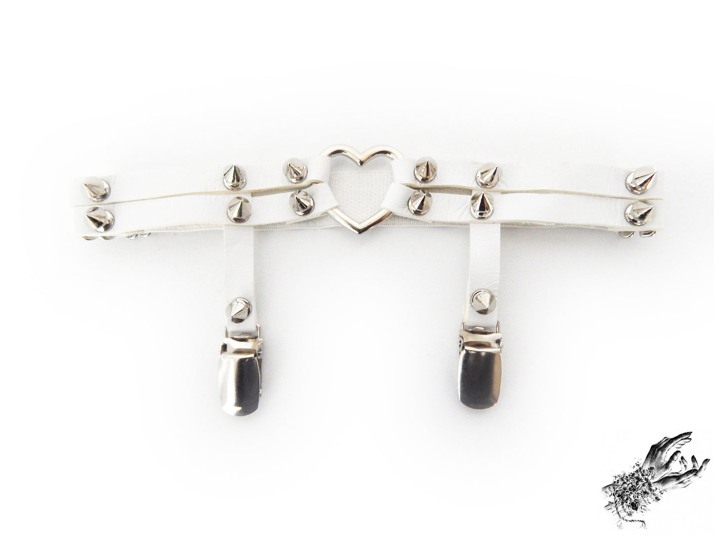 White Heart Ring Garter