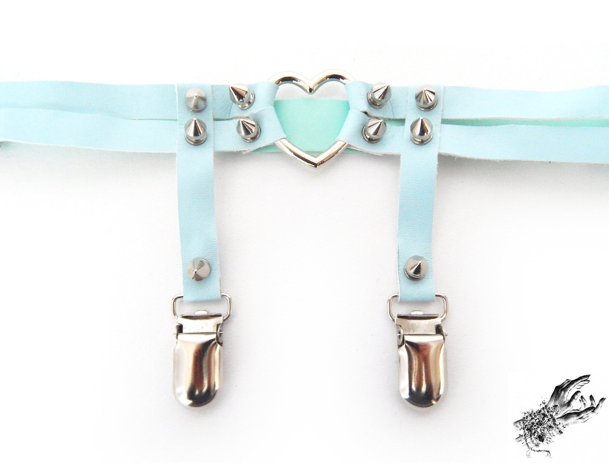 Baby Blue Heart Ring Garter - 8th Sin