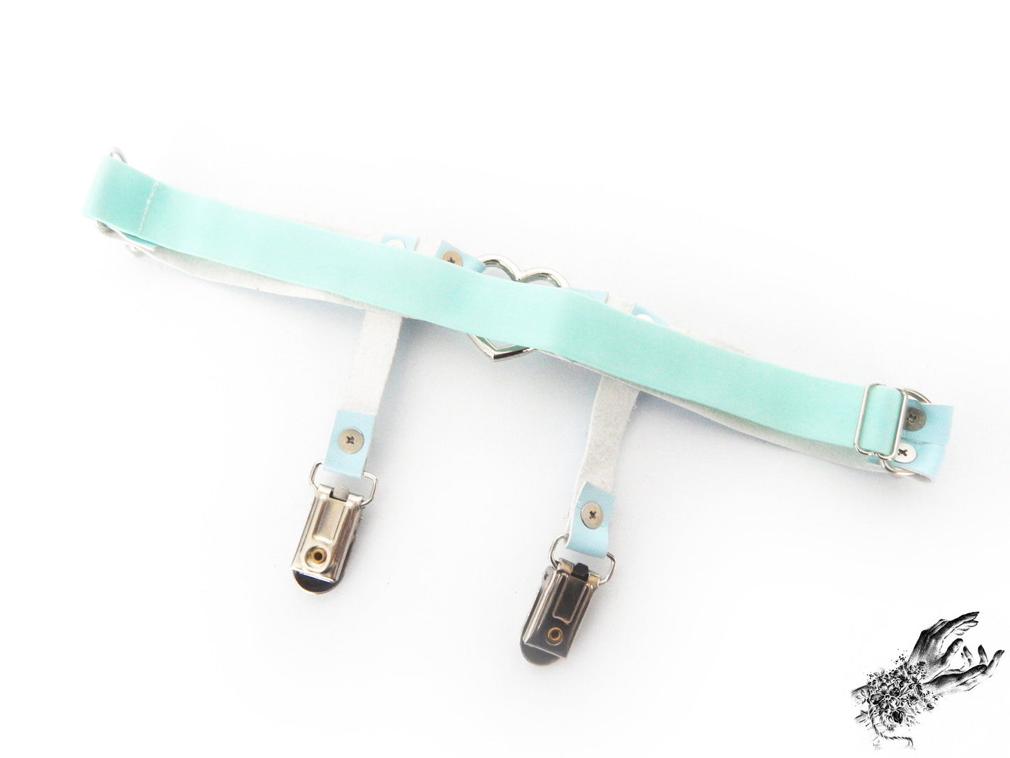 Baby Blue Heart Ring Garter