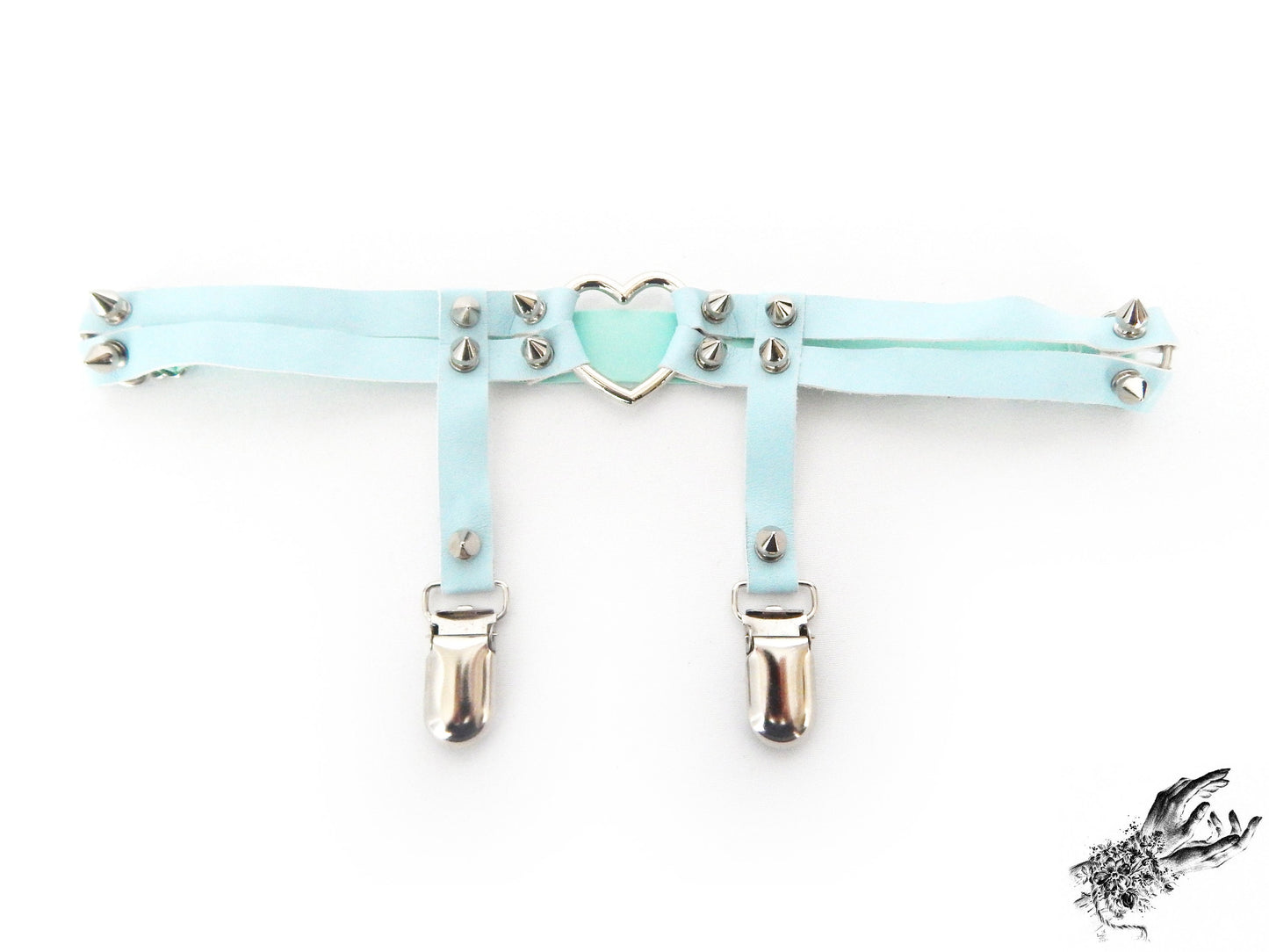 Baby Blue Heart Ring Garter