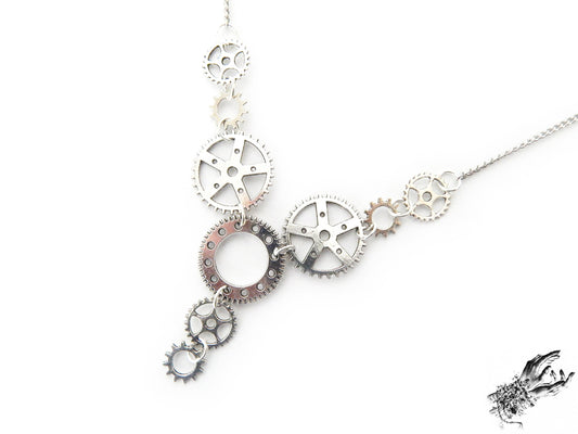 Antique Silver Gears Necklace - 8th Sin